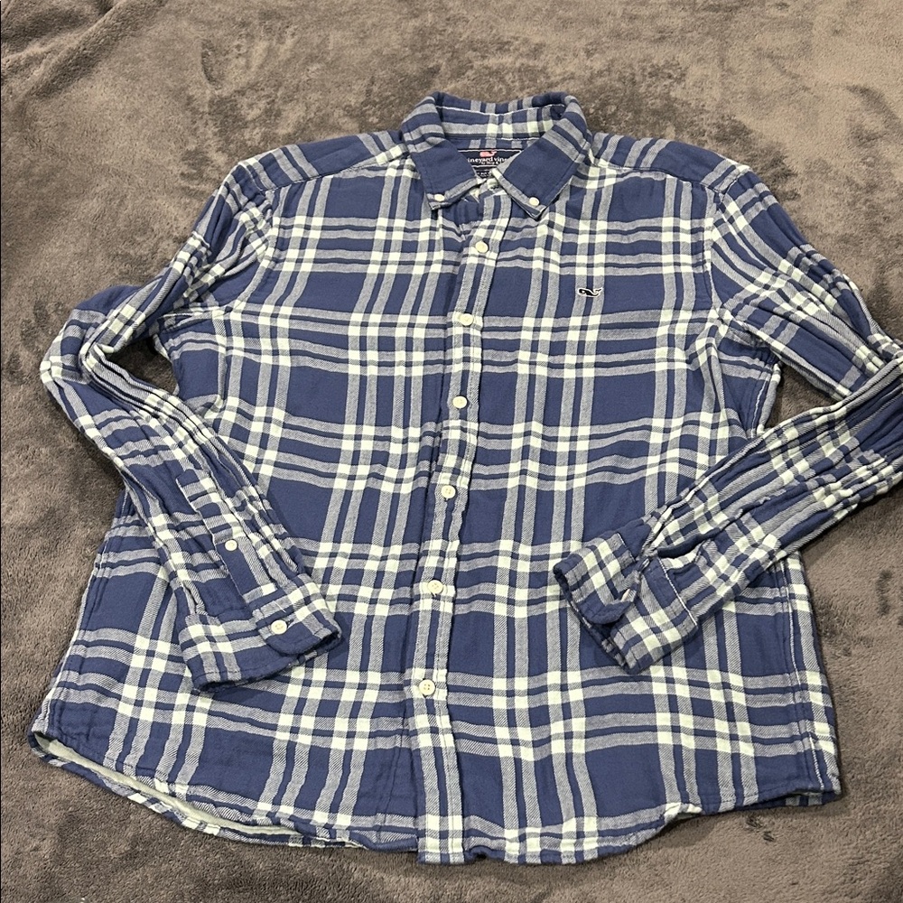 Vineyard Vines Blue Plaid Button-Up Shirt